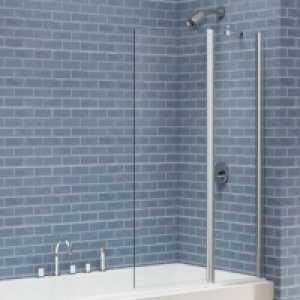 Wickes  Nexa By Merlyn 6mm 2 Panel Square Folding Bath Screen - 1500