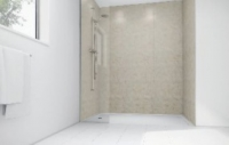 Mermaid Sorrento Marble Laminate Single Shower Panel 2400mm