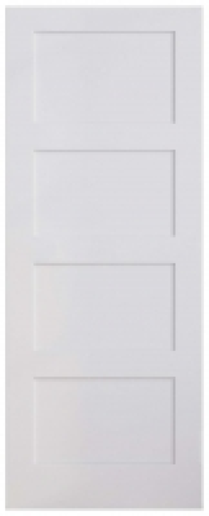 Wickes Marlow 4 Panel Shaker White Primed Solid Core Door -