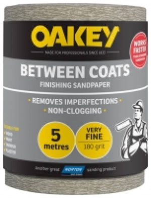 Oakey 180 Grit Between Coats Sandpaper Roll - 5m x 115mm