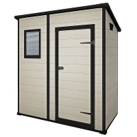 Homebase Self Assembly Required Keter Manor 6 x 4ft Outdoor Garden Pent Storage Shed - Beige
