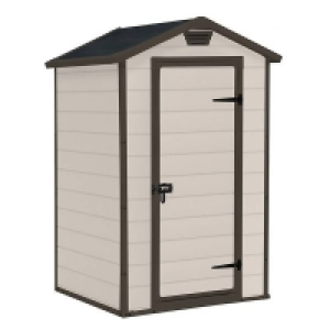 Not Included Keter Manor 4 x 3ft Outdoor Garden Apex Storage Shed - Beige