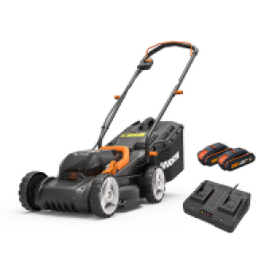 Plastic, Metal Worx WG779E.2 40v Cordless Lawnmower 34cm with 2 2.0Ah Batte