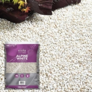 White Dolomite Spar Stylish Stone Premium Alpine White Chippings - Midi Pack - 9