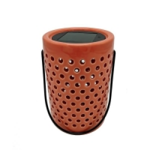 Ceramic, Iron And Plastic Homebase Edit Solar Solar Ceramic Holey Lantern Coral