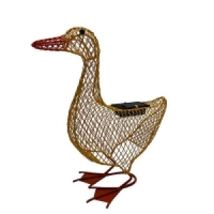 Homebase Iron+ Plastic Solar Mesh Duck Garden Light