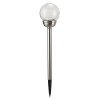 Homebase Metal, Glass And Plastic Large Crackle Ball Solar Stake 12cm