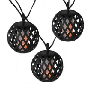 Homebase 30cm 10 Solar Flame String Lights