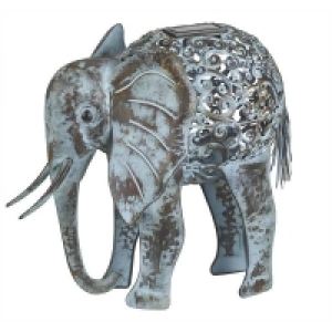 Metal, Plastic & Electrical Compone Solar Silhouette Elephant 34x23.5x38cm