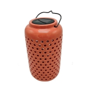 Ceramic, Iron And Plastic Homebase Edit Solar Solar Ceramic Holey Lantern Coral