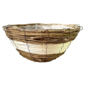 Natural Rattan 14 Inch Yellow Rattan Willow Hanging Basket