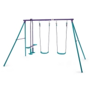 Self Assembly Required Plum Jupiter Double Swing & Glider Set - Purple/Teal
