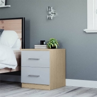 Homebase Self Assembly Required Fitted Bedroom Slab Bedside Chest - Grey