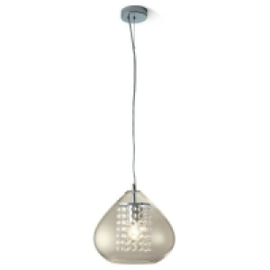 Homebase 56cm Esher Glass Chrome Pendant Light