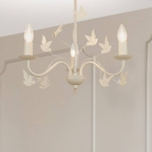 Included Willow 3 Light Bird Fitting - Cream