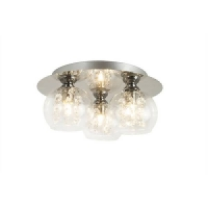 Light Boutique Isabella 3 Light Flush Fitting - Chrome and Glass