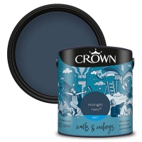 Homebase Water Based Crown Matt Emulsion Paint Midnight Navy - 2.5 litres