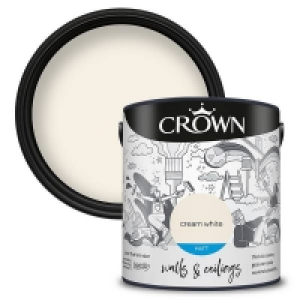 Water Based Crown Walls & Ceilings Matt Emulsion Cream White - 2.5L