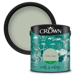 Homebase Water Based Crown Walls & Ceilings Silk Emulsion Mellow Sage - 2.5L