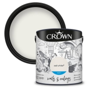 Homebase Water Based Crown Walls & Ceilings Matt Emulsion Sail White - 2.5L