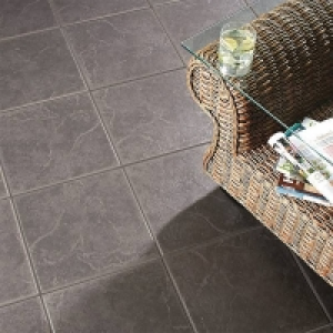 Homebase Ceramic Cuba Anthracite Ceramic Floor Tile 330 x 330mm - 1sqm Pack