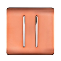 Homebase Plastic Trendi Switch Double Light Switch - Copper
