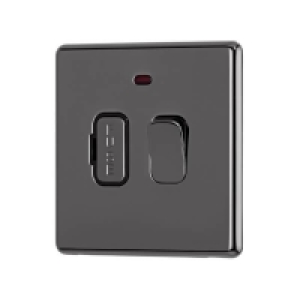 Metal Arlec Fusion 13A Black Nickel Switched fused connection unit