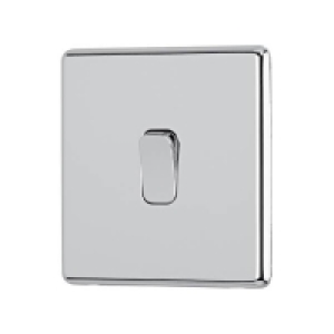 Metal Arlec Fusion 10A 1Gang 2Way Polished Chrome Single light swi