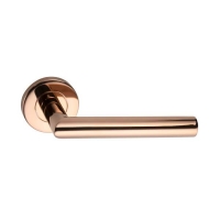 Homebase Stainless Steel Sandleford Rosedale Lever On Rose Set - Polished Copper Stai