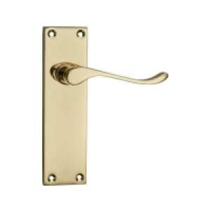 Homebase Zamack Homebuild Victorian Scroll Long Backplate Latch Lever Set - 