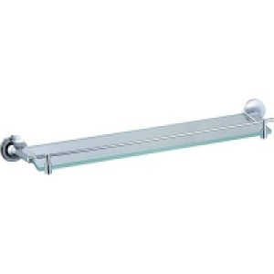 Homebase Zinc Rococo Glass Shelf