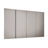 Homebase Steel, Mfc Classic 4 Door Sliding Wardrobe Kit Cashmere Panel (W)2978 x