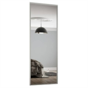 Steel & Glass Classic Sliding Wardrobe Door Mirror with Silver Frame (W)61