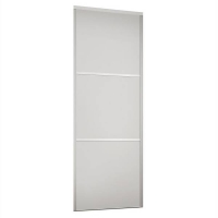 Homebase Steel & Mfc Linear Sliding Wardrobe Door 3 Panel White with White frame 