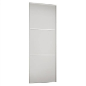 Homebase Steel & Mfc Linear Sliding Wardrobe Door 3 Panel White with White frame 