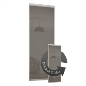 Aluminium & Glass Duo Sliding Wardrobe Door Cappuccino Glass with Aluminium Fr
