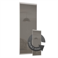Homebase Aluminium & Glass Duo Sliding Wardrobe Door Cappuccino Glass with Aluminium Fr