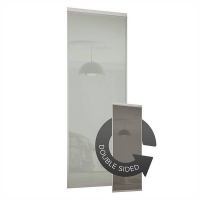 Homebase Aluminium & Glass Duo Sliding Wardrobe Door Cappuccino Glass / Artic White wit
