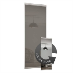 Aluminium & Glass Duo Sliding Wardrobe Door Cappuccino Glass / Mirror with Alu