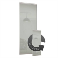 Homebase Aluminium & Glass Duo Sliding Wardrobe Door Artic White Glass with Aluminium F