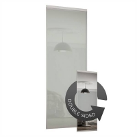 Homebase Aluminium & Glass Duo Sliding Wardrobe Door Artic White Glass / Mirror with Al