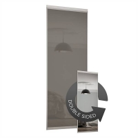 Homebase Aluminium & Glass Duo Sliding Wardrobe Door Cappuccino Glass / Mirror with Alu