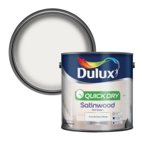 Homebase Dulux Dulux Pure Brilliant White - Quick Dry Satinwood - 2.5L