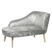 Homebase Gently Vacuum The Fabric With An Up Chaise Longue Crushed Velvet - Grey
