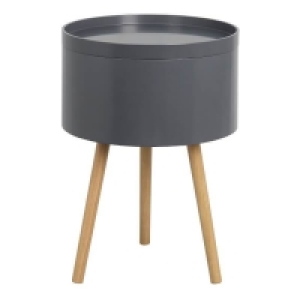 Self Assembly Required Storage Tray Side Table - Dark Grey