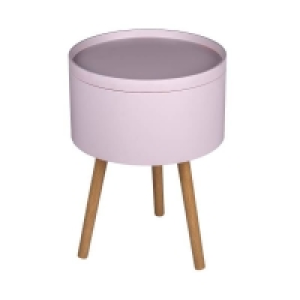 Self Assembly Required Storage Tray Side Table - Blush