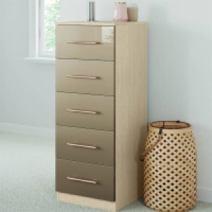 Homebase Self Assembly Required Fitted Bedroom Slab 5 Drawer Chest - Champagne