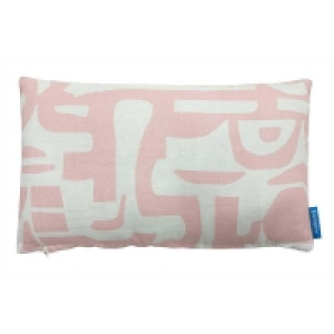 Homebase 30x50cm House Beautiful Geo Printed Linen Cushion - 30x50cm - Blosso