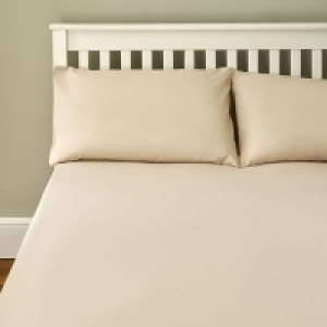 52% Polyester 48% Cotton The Willow Manor Easy Care Percale Double Fitted Sheet - Lin