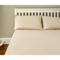 Homebase 52% Polyester 48% Cotton The Willow Manor Easy Care Percale Single Fitted Sheet - Lin